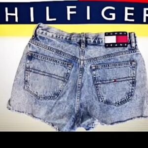 Tommy Hilfiger Light Blue Acid Wash Denim Shorts